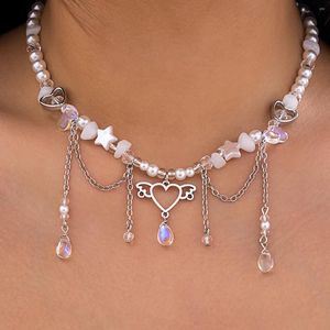 Ожерелья с подвесками PuRui, модные хрустальные бусины, очаровательное ожерелье в форме звезды, имитация жемчуга, колье с кисточками для женщин и девочек, праздничные подарки, ювелирные изделия
