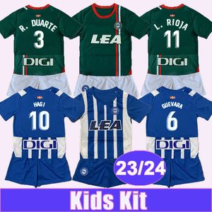 23 24 24 ALAVES KIT KIT SOCCER Jerseys L. Rioja R. Duarte A. Sola Blanco Karrikabieru Hagi Maras Gorosabel A. Sedlar Home Away Football Shirts