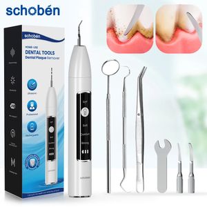 Schoben Ultrasonic Dental Sclaer för tänder Tartar Stain Tooth Calculus Remover Electric Sonic Teeth Plack Cleaner Stone Borttagning 240108