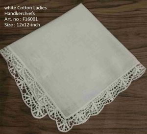 Set of 12 Fashion Handkerchiefs White Cotton Wedding Handkerchief Vintage Lace Hankies Hanky For the Mother of the Bride 12x12 240108