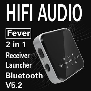 커넥터 APTXLL/HD 낮은 대기 시간 Bluetooth 5.2 오디오 수신기 송신기 어댑터 핸즈프리 3.5mm 보조 무선 스테레오 음악 어댑터