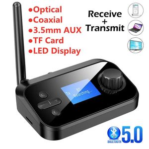 Speakers Bluetooth 5.0 Transmitter Receiver TF Card Optical Coaxial AUX 3.5mm RCA Handsfree Call Wireless Audio Adapter TV PC Car Speaker