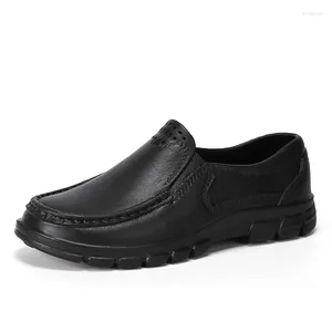 Slippers Black Men's Shoes Autumn Waterproof Oil-proof And Non-slip Small Leather Kitchen Work Cook Leisure Driving