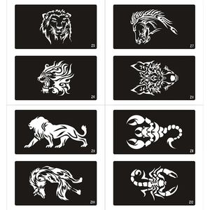 40st Big Size Dragon Tiger Patterns Body Tattoo Stencils Books Tillfällig Airbrush Tattoo Mall Book 240108