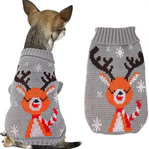 Abbigliamento per cani Inverno Cartoon Alce Maglione Caldo Natale Pet Vestiti per cani di piccola taglia Stampa cervo grigio Cucciolo Pullover Mascotte