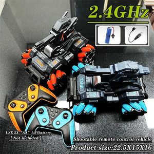 Armored 24g RC Children Toys Remote Control Car For Boys Gest Controlled Water Bomb Tank Electric Kid Toy Gift 240106