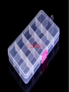 120pcslot 15 Compartment Plastic Clear Empty Storage Box For Jewelry Nail Art Container Sundries Organizer7629108