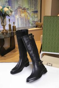 1 Shoes Women's Knee Boots Black Cowhide Ladies Mid Calf Zip Heel Western Faux Suede Comfy Womens Knee Heel height 2CM With Box