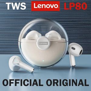 Hörlurar original Lenovo LP80 hörlurar TWS Bluetooth trådlösa hörlurar sportrörelse fitness headset låg latens spelmusik öronsnäckor