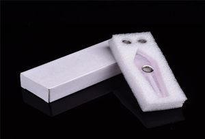 Natural Quartz Pink Wand Smoking Pipe Healing With Raw Stone Crystal Pipes Filter Point HealingGift Box Smoke Accessories2637167