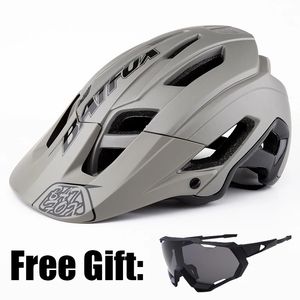 Bat Cycling Helmet Cykel MTB Bike Mountain Road Safety Outdoor Sports Lätt Big Visor 240108