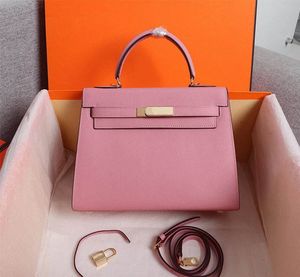 Designväska lyxig handväska för kvinna äkta läder orange svart crossbody axelpåsar designer kvinnlig handväska lady tote väska små väskor med låda 10a väskor grossist