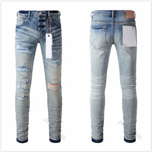 Jeans Lila Designer Herrenjeans für Herren Hochwertige Mode Herren Cool Style Designerhose Distressed Ripped Biker Schwarz Blau Jean Slim Motorcyc 569