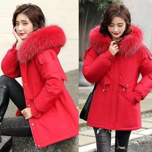 Women's Trench Coats Winter Coat Women Thickening Warm Wool Lining Parkas Snow Wear Slim Fashion Female Jacket 4XL Padded Clothes