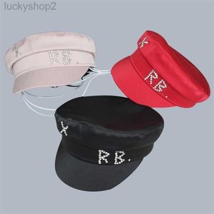 Carta de cetim Sboy Cap Flat Militray Boina Ajustável Chapéus Gorras Gorra Mujer 211227