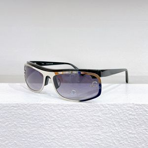 Luxus-Designer-Sonnenbrille für Damen, ovale Metall-Sonnenbrille, Unisex-Brille, Strand-Sonnenbrille, Vintage-Rahmen, luxuriöses Design, UV400, mit Etui, sehr gut