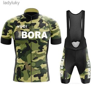 Maglia da ciclismo Set Abbigliamento da ciclismo 2023 Maglia da uomo Set Ciclo Primavera Estate UCI BORA Bavaglino Uniforme Uomo Completo da uomo Bici da strada Camicetta Abbigliamento sportivo PantalonciniL240108