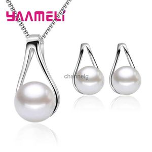 Stud 925 Sterling Silver Jewelry Sets for Women Girls Wedding Engagement Cute Pearl Waterdrop Shape Best Gift for Beloved YQ240108