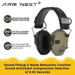 NRR23dB Slim Electronic Muff Electronic Shooting Earmuff Tactical Hunting Hearing Protective Headset High Quality 240108