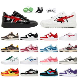 Luxusmode Damen Herren Designer Freizeitschuhe Abathing Ape BapeSK8 Sta Lackleder Camouflage Plateaukleid Sneakers JJJ Jound Sk8 Star Trainer Größe 36-45