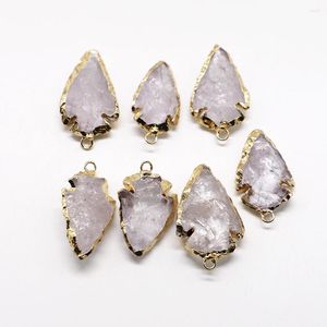 Colares de pingente vender minério cru branco cristal pedra natural arrowhead pingentes áspero ponto de cura para charme colar jóias acessórios