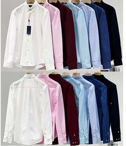 Męskie koszule Top Mały konno Haftowa bluzka Bluzka długie rękaw Silny kolor Slim Fit Casual Business Clothing Koszula z długi rękawem normalny rozmiar Kolour46134