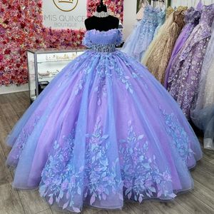 Sexig stropplös quinceanera klänning från axelapplikationerna spetspärlor tull cut-out paljett för 15 flickor boll formella klänningar