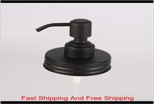Black Mason Jar Soap Dispenser Lids Rust Proof 304 Rostfritt stål Vätsket Liten Lotion Pump för kök och badrumsburk inte 3724671