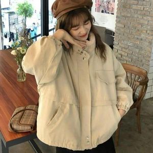 معاطف الخندق النسائية 2024 Women Cotton Coat Jacket Winter Studde Female Stare Short Parks Stand Stand Stand Outwar