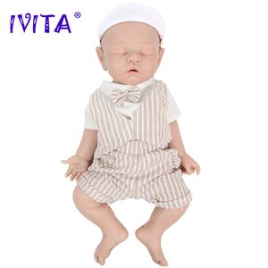 IVITA WB1528 43cm 2508g 100% Full Body Silicone Reborn Baby Doll Realistic Soft Baby Toys with Pacifier for Children Dolls Gift 240106