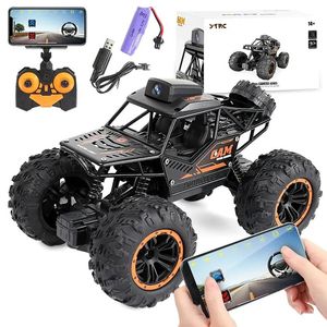 Coche RC con HD 720P WIFI FPV Cámara OffRoad Control remoto Truco 1/18 24G SUV Radio Escalada Juguetes para niños 240106