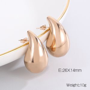 Fashinon Charm Titanium Steel Hollow Drop Of Water shape Necklace Earrings Women Jewelry Set Gift