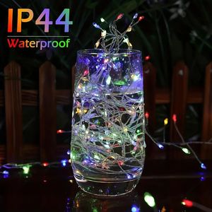 1pcs, 6m/200leds, luzes de fadas LED luzes de fogos de artifício, 8 modos cintilantes USB remoto com temporizador à prova d'água cluster luzes de corda estreladas, para decoração de árvore de Natal