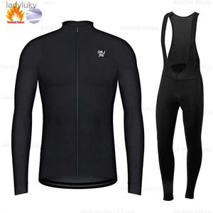 Jersey rowerowe zestawy Raudax Winter Thermal Polar Jersey Set Set Sports Cycling Suit Mountian Cycling Clothing Ropa Ciclismo Invierno Hombrel240108