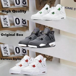 Basketball Shoes Infrared Red Thunder Lightning White Oreo University Blue Black Cat Bred What The Trainers Sports Shoes for Men Women Jumpman 4 With Box Cool Grey