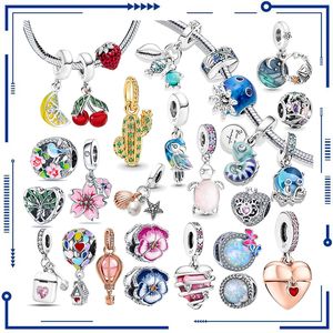 925 Silver 2022 Nya Murano Glass Charm Pärlor Lämpliga för Pan Pendant Jewelry Gifts Original Armband Charm Pärlor Gratis frakt