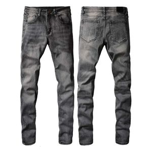 Mens Designer Pants Purple Jeans Amris 1319 Trendiga High Street Jeans Dark Grey Men's Slim Fit Small Feet Jeans