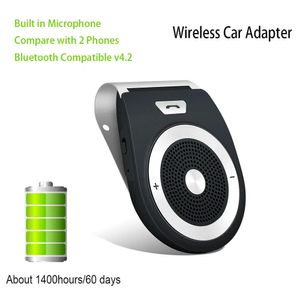 Konektörler BluetoothCompatable Alıcı Verici Aux Handsefree Araba Kiti Kablosuz Adaptör Mikrofon 2