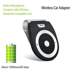 コネクタBluetoothCompatible Receiver Transmitter Aux Handsfree Car Kit Wireless Adapter with Mic 2 Phone Connect for Car PCラップトップ