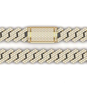 Natural Diamond Cuban Link Chain Hip Hop Bracelet In Solid 14K Yellow Rose And White Gold Fine Jewelry