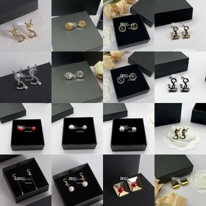 Kreis Creolen Ohrringe für Frauen Designer Kristall Ohrringe Ohrstecker Schmuck mit Geschenkbox Paket Geburtstagsgeschenk