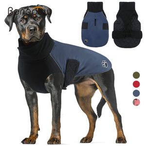 Benepaw Winter Turtleneck Dog Coat Warm Waterproof Cold Weather Pet Jacket Reversible Dog Clothes For Small Medium Large Dogs 240106