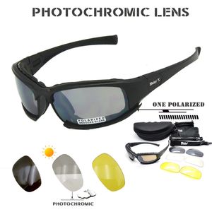 Daisy x7 óculos de sol pocrômicos óculos táticos homens polarizados c5 kit jogo de guerra óculos de tiro ao ar livre ciclismo gafas 240108