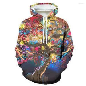 Erkek Hoodies Komik Erkekler Hoodie Moda Yaratıcı Ağacı 3D Baskı Sanat Gündelik Sokak ve Kadın Sporları Büyük Boy