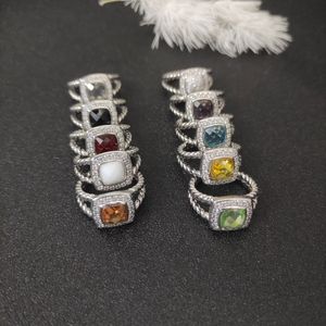 Beliebter High-End-Schmuck für Herren, DY-Männer, DY-Quadrat-Eden-Smaragd-Diamant-Ewigkeitsbandring aus Silber 925 mit Platin überzogener Designerring für Damen und Herren im Großhandel