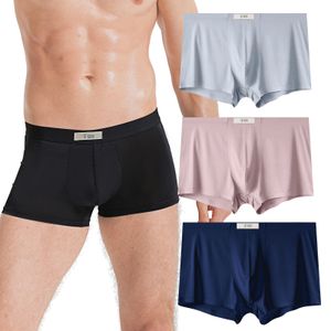 Feichan Ashion Mens Modal Pamuk Boksörü Kısa Ultra Yumuşak Konfor Menflat açısı Underpants için Büyük Uzun Giyim 240108