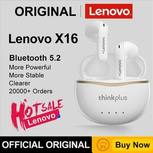 Słuchawki Lenovo X16 Fone Fone Bluetooth Earbud HiFi muzyczne słuchawki z mikrofonami Auriculares słuchawki