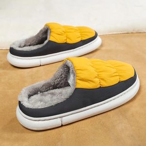 Slippers Men's Winter Warm Plush Home Cotton Non Slip Waterproof Surper Comfortable For Men Indoor Shoes