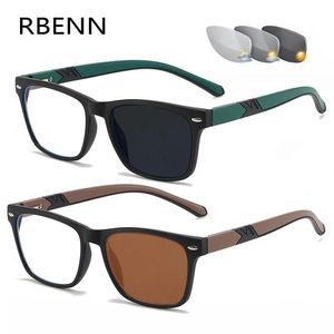 サングラスRbenn 2022 New TR90 Photochromic Reading Glasses女性男性Ultralight Chameleon Eyeglasses屋外サングラス+1.0 1.5 1.75 2.25