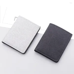 Wallets 2024 Fashion Men Short Wallet Coin Purse Men's Pouch Card Holder Vertical Canvas